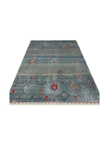 Oushak Carnaval Tappeto Moderno Uşak in TENCEL™ realizzato a mano, 100% naturale, facile da pulire, 15 AQUA MULTY