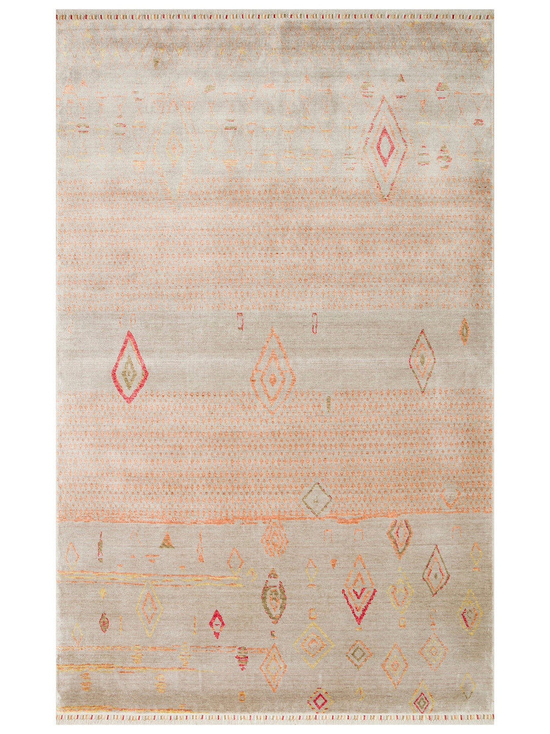Oushak Carnaval %100 Naturel Kolay Temizlenir El Emeğiyle Üretilen TENCEL™ Modern Uşak Halısı 15 BEIG - Carpetdocia