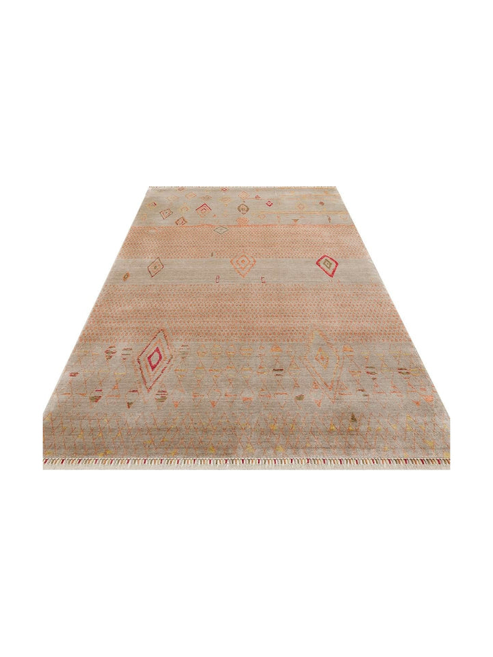 Oushak Carnaval 100% Natural Easy to Clean Handmade TENCEL™ Modern Uşak Carpet 15 BEIGE AUTUMN