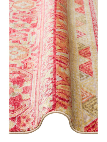 Oushak Carnaval Tappeto Uşak Moderno TENCEL™ Fatto a Mano, 100% Naturale, Facile da Pulire, 17 RED AUTUMN