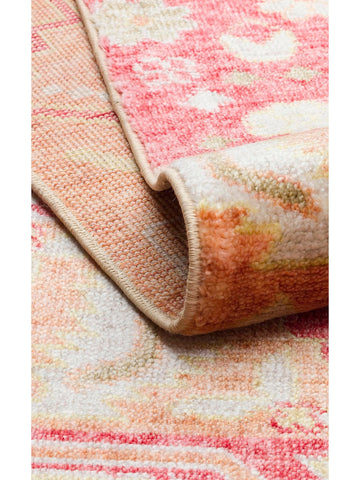 Oushak Carnaval Tappeto Uşak Moderno TENCEL™ Fatto a Mano, 100% Naturale, Facile da Pulire, 17 RED AUTUMN