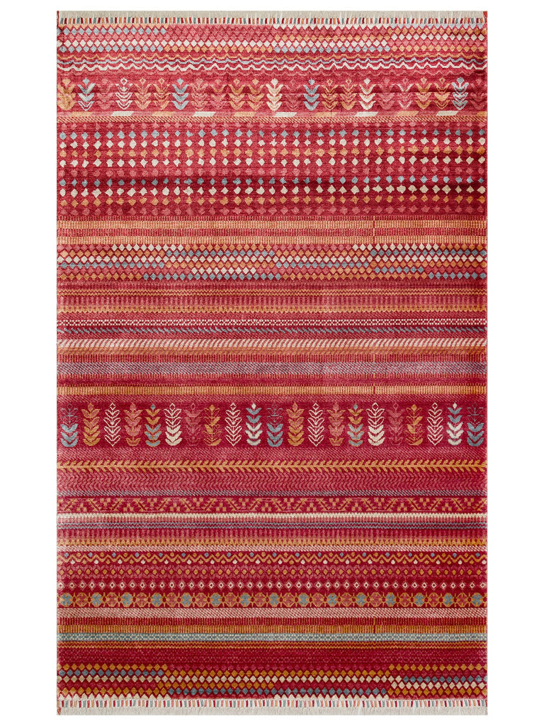 Oushak Carnaval 100% Natural Easy to Clean Handmade TENCEL™ Modern Uşak Rug 19 REDM