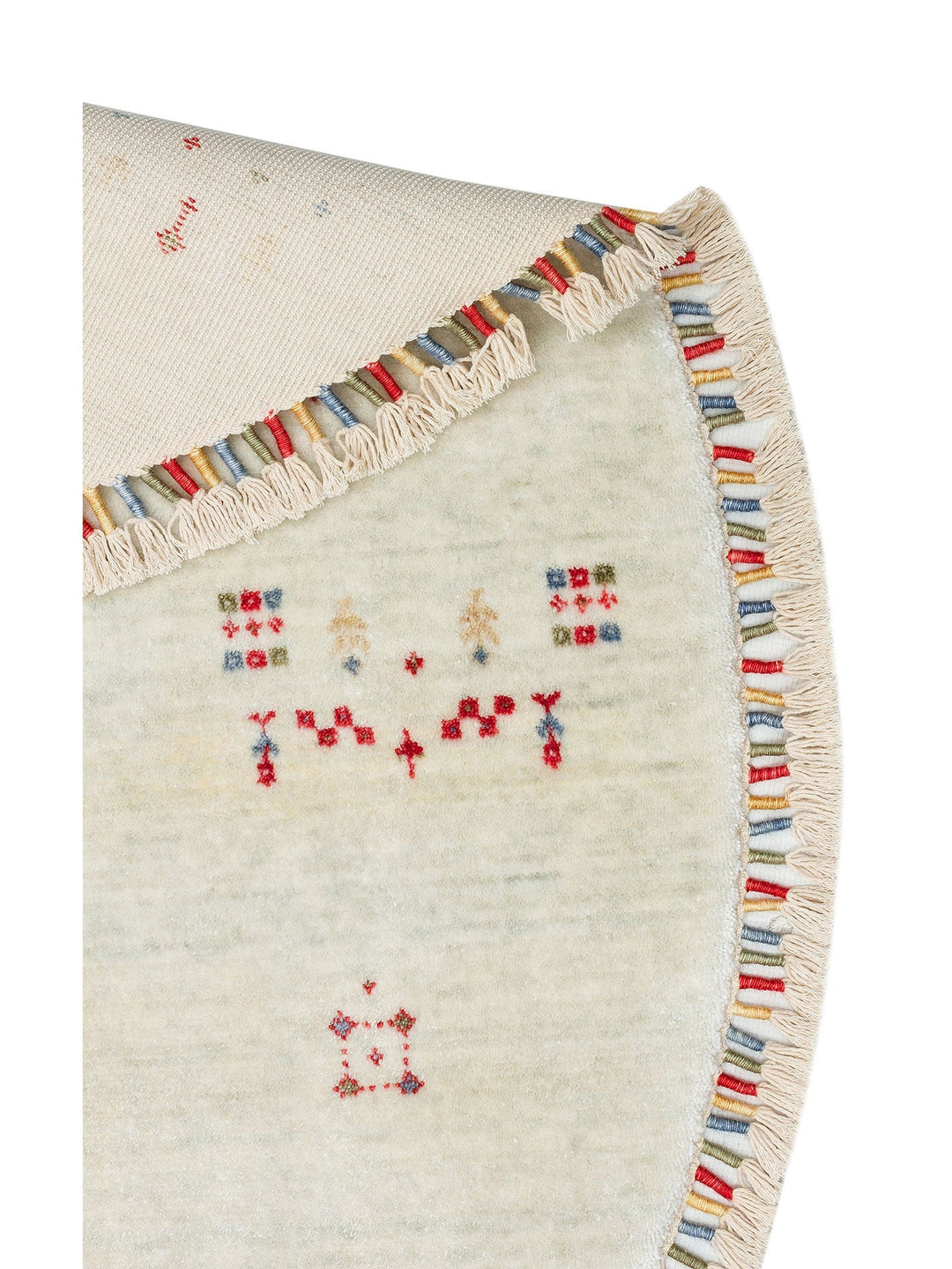 Oushak Carnaval %100 Naturel Kolay Temizlenir El Emeğiyle Üretilen TENCEL™ Yuvarlak Uşak Halısı 06 BEIGE Q - Carpetdocia