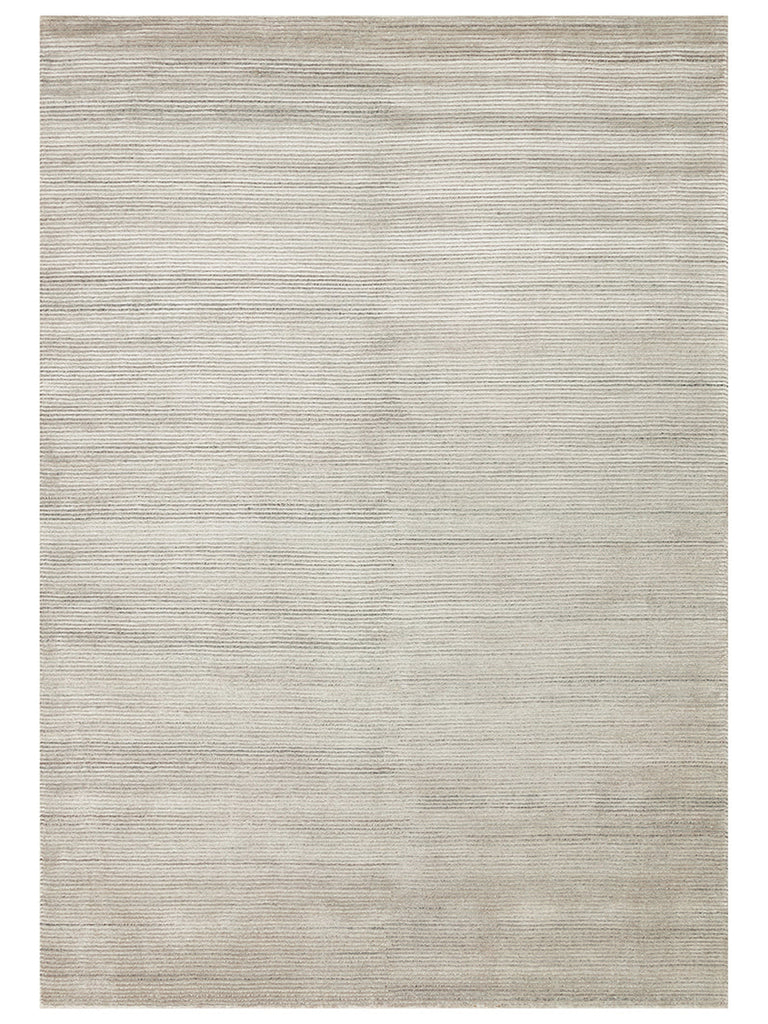 Portofino Series 100% Natural Viscose Wool Cotton Handwoven Modern Living Room Carpet SILVER