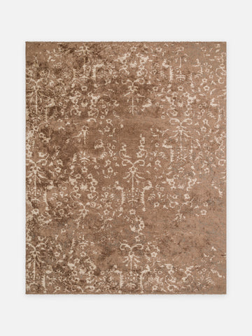 Ruggadocia Damask Mocha Vintage Desenli Halı kuşbakışı