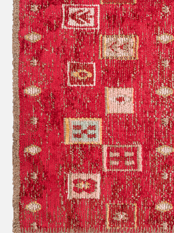 Ruggadocia Kaşkuli Lori Tribal Desenli Halı Pudra detay