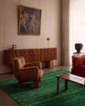 Collezione Silk Road Kilim in 100% seta, tessuto a mano, GREEN