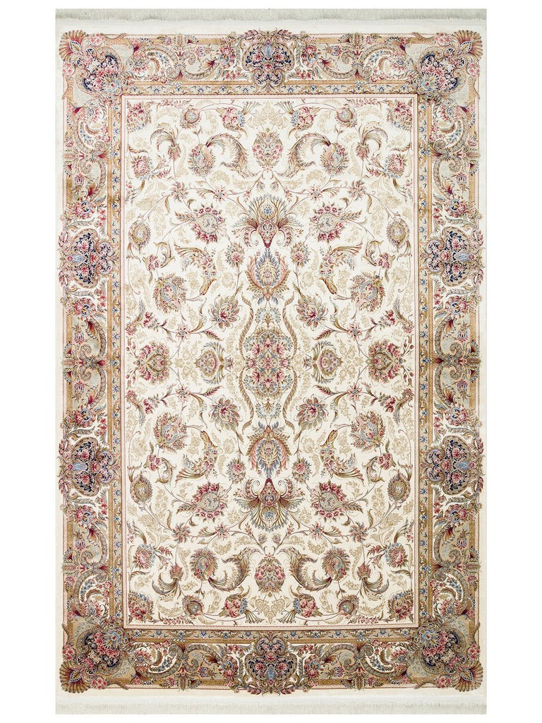 Topkapı Series High Quality Dense Woven Classic Pattern Special Shiny Living Room Carpet 01 CREAM