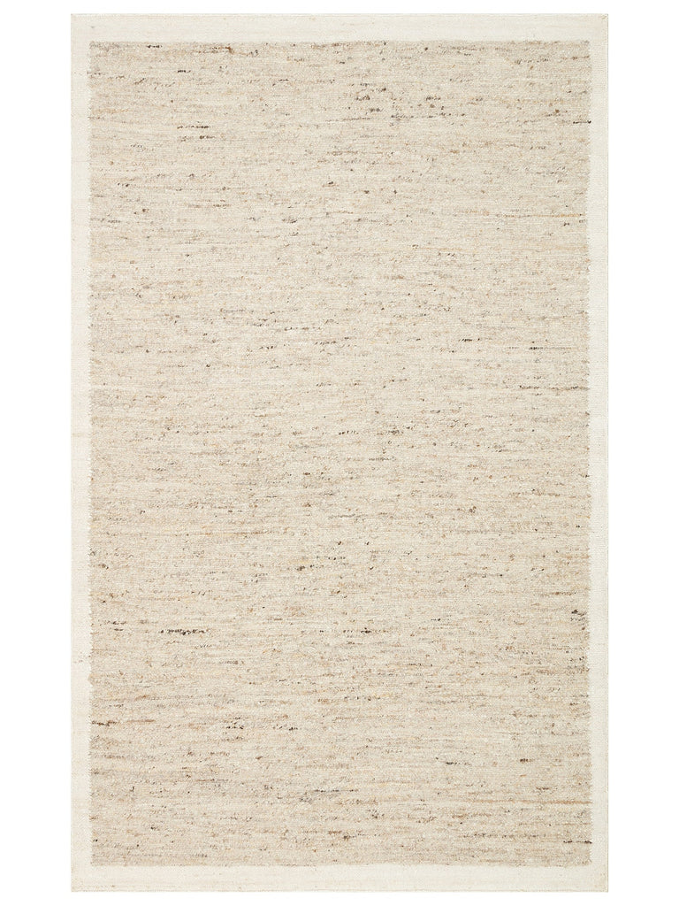 Urumchi Tapis fait main en mélange naturel 100% laine et jute pour salon, séjour, couloir, cuisine 01 GRIS CRÈME