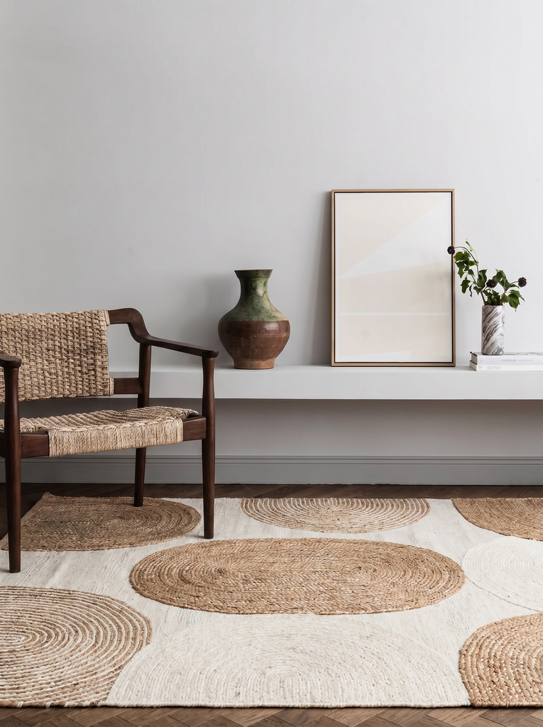 Woolstar 100% Natural Kazak Pattern Living Room Hallway Entrance Handmade Woven Carpet 902NATWHITE